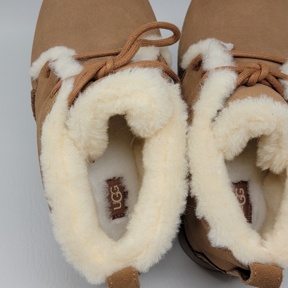 UGG Pumped Lace-Up Chestnut Suede Comfort Women's Slippers Size US 8/UK 6 NEW - Picture 8 of 11